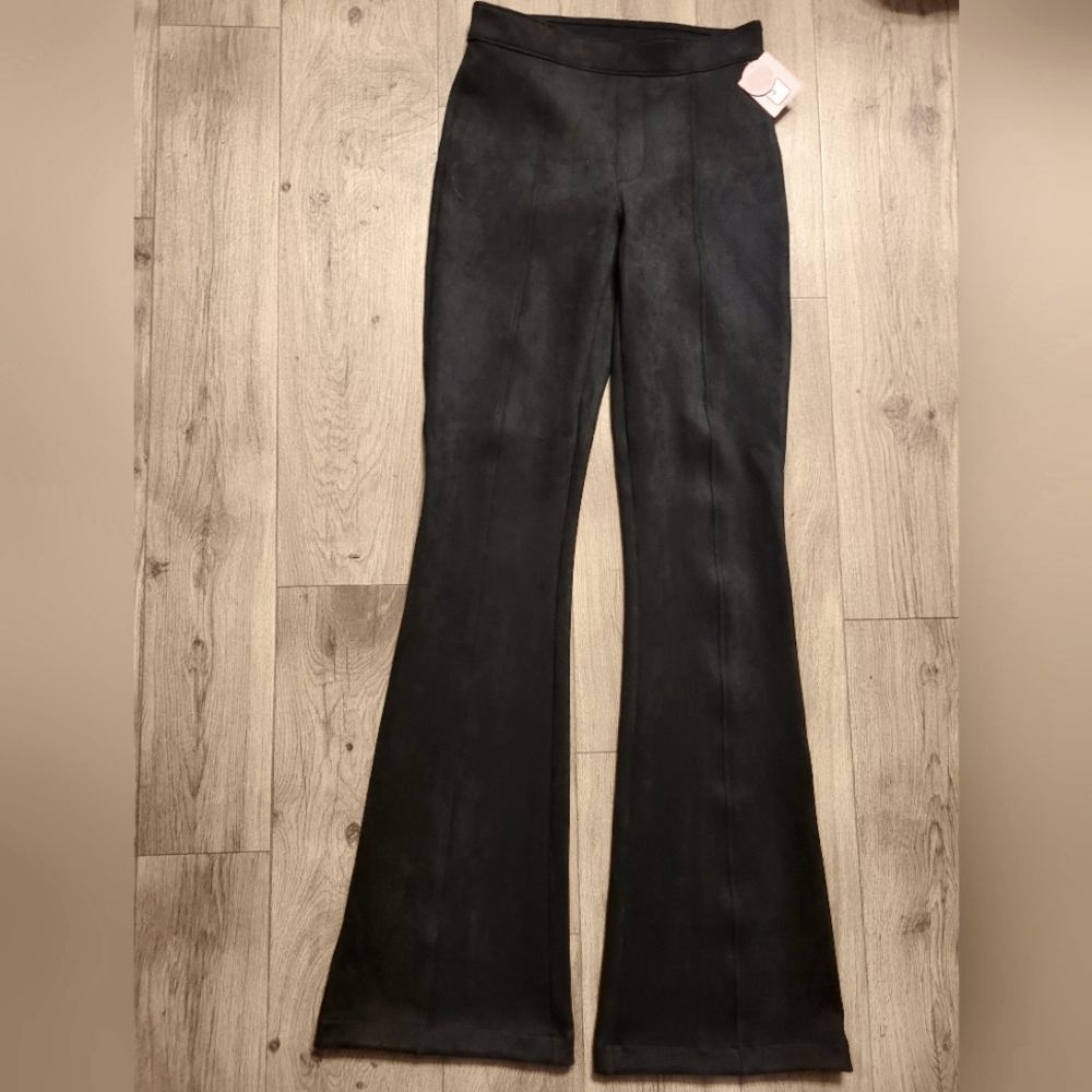 Spanx The Perfect Pants Suede High Rise Flare Pants Black Size S - Picture 3 of 9